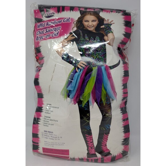 Fun World Other - Fun World Wild Rainbow Cat Costume Girls Medium 8-10 Y2K Rave Kitty Halloween